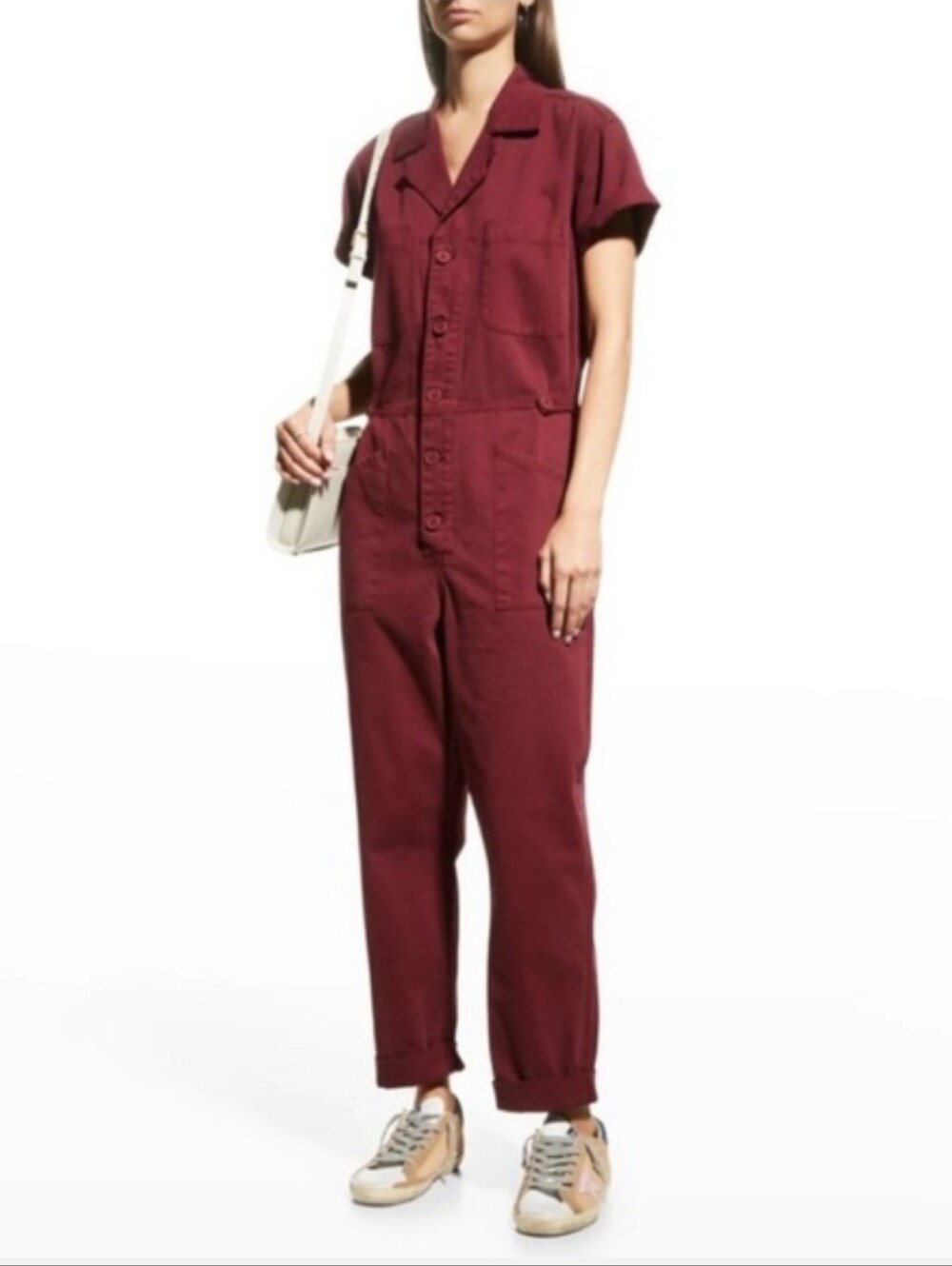 Pistola Grover Short Sleeve Field Jumpsuit Burgundy Utility Coverall Medium M